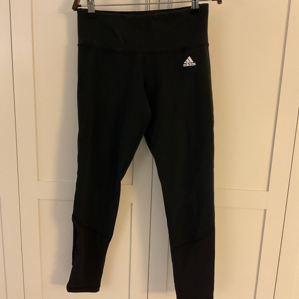Adidas - Logo Capri Leggings - Black - Ladies Size Medium